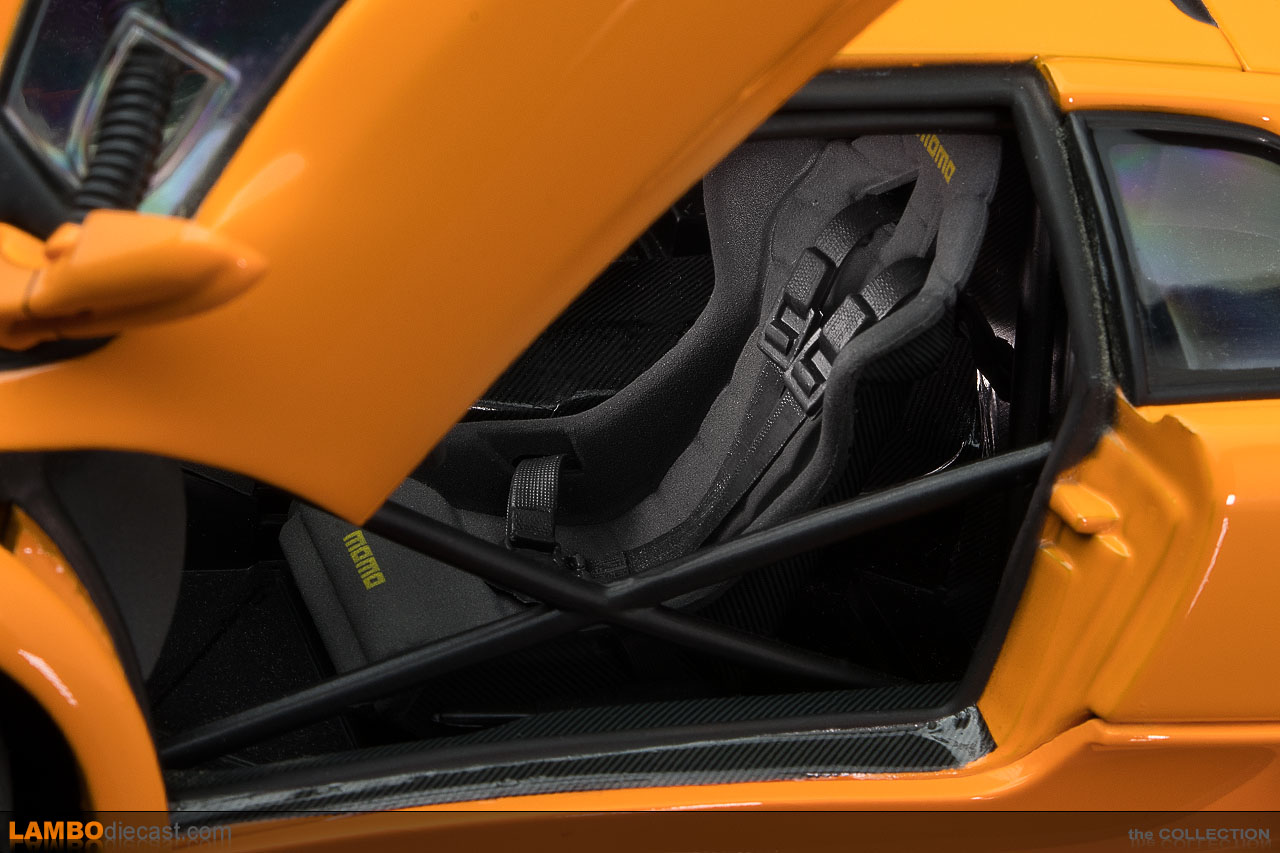 Interior view of the 1/18 scale Lamborghini Diablo GTR by AUTOart