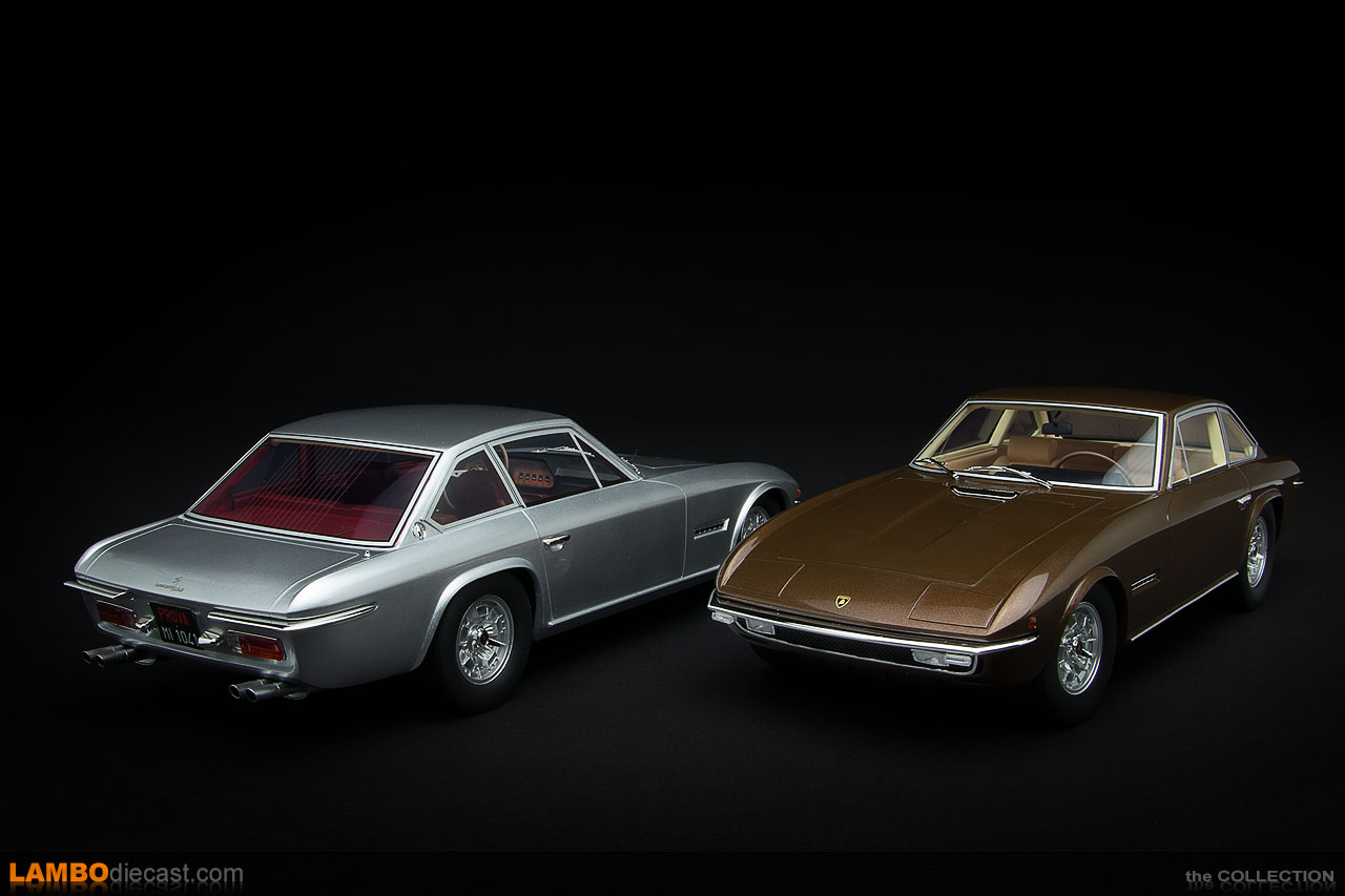 The two shades Cult Scale Models released on their 1/18 scale Lamborghini Islero