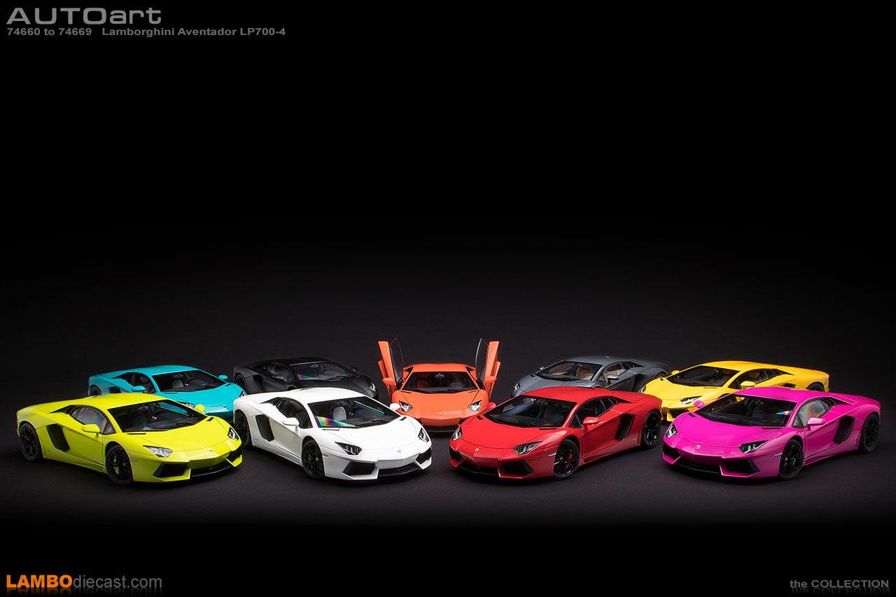 The entire series of the Lamborghini Aventador LP700-4 by AUTOart