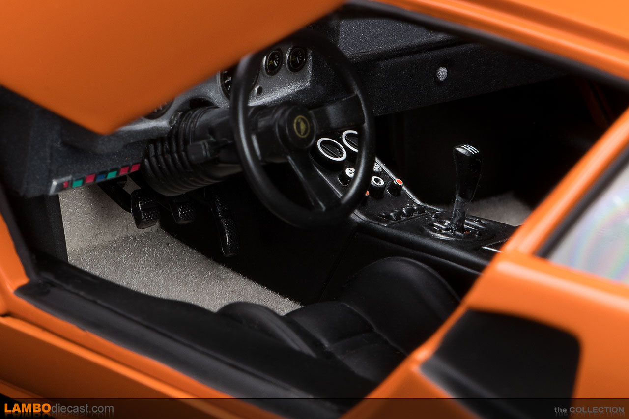 Interior view of the Lamborghini Countach LP400 by Kyosho