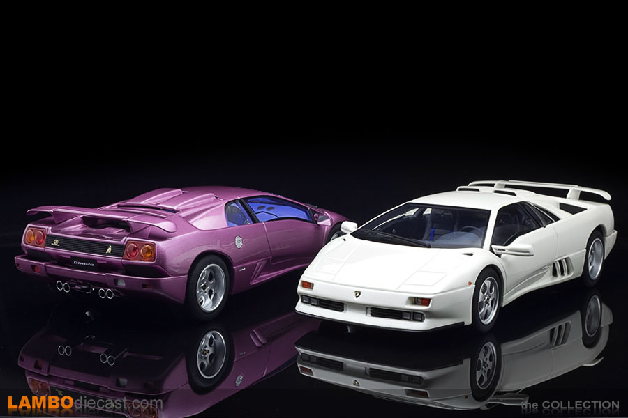 The two shades on the Diablo SE30 JOTA from Kyosho and GT Spirit