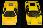 Countach prototype and LP400 production version side by side