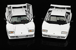 The Countach LP500 S on the left and the Countach Quattrovalvole on the right